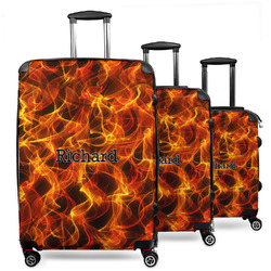 Fire 3 Piece Luggage Set - 20" Carry On, 24" Medium Checked, 28" Large Checked (Personalized)