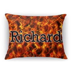 Fire Rectangular Throw Pillow Case (Personalized)