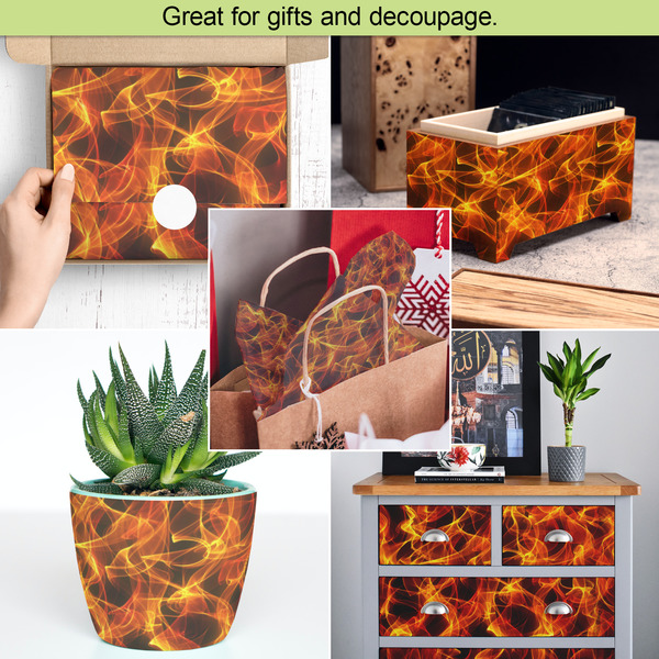 Fire Tissue Paper - In Use Collage