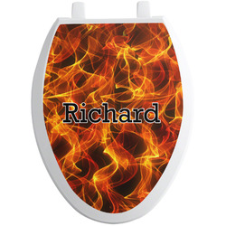 Fire Toilet Seat Decal - Elongated (Personalized)