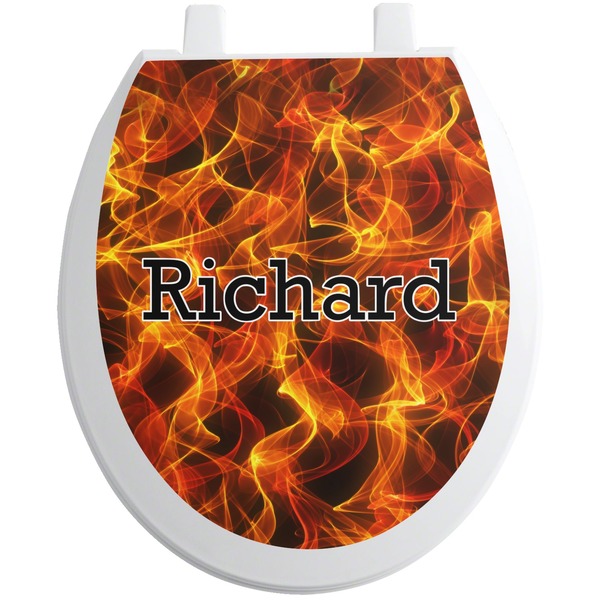 Custom Fire Toilet Seat Decal (Personalized)