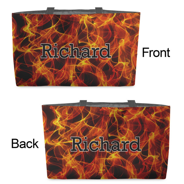 Fire Tote w/Black Handles - Front & Back Views