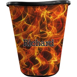 Fire Waste Basket - Single Sided (Black) (Personalized)