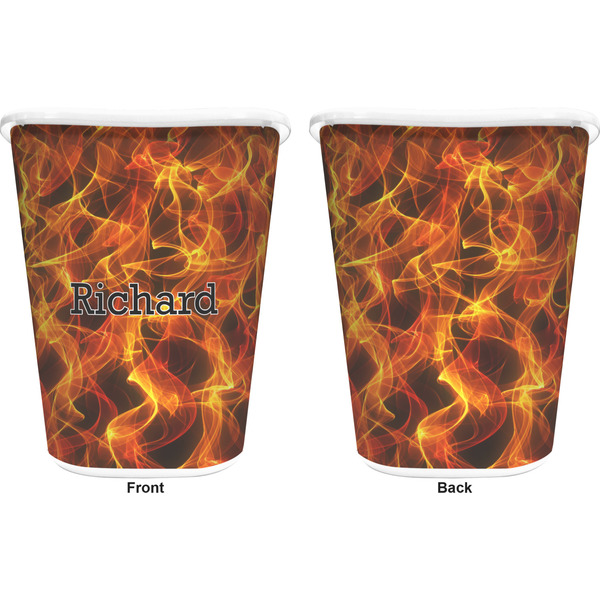Fire Trash Can White - Front and Back - Apvl