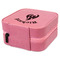 Fire Travel Jewelry Boxes - Leather - Pink - View from Rear