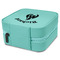 Fire Travel Jewelry Boxes - Leather - Teal - View from Rear