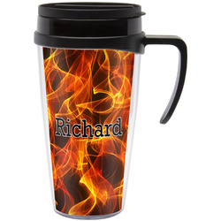 Fire Acrylic Travel Mug with Handle (Personalized)