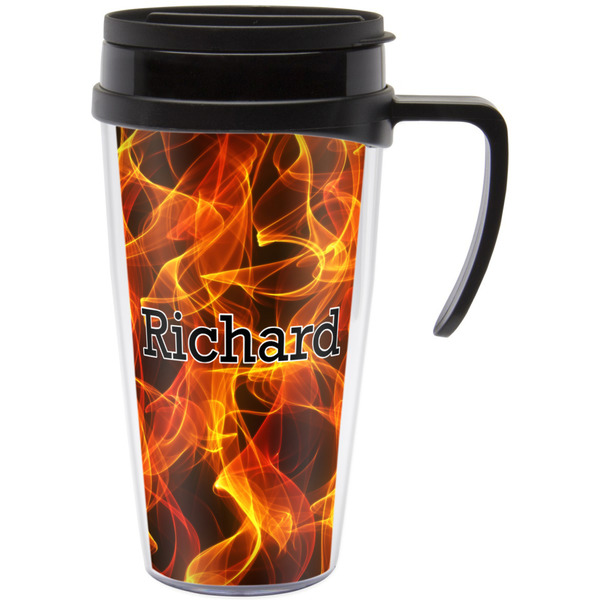 Custom Fire Acrylic Travel Mug with Handle (Personalized)