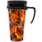 Fire Travel Mug with Black Handle - Front