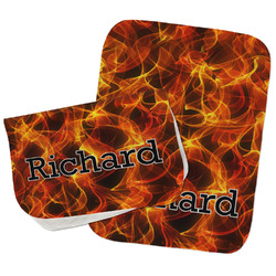 Fire Burp Cloths - Fleece - Set of 2 w/ Name or Text