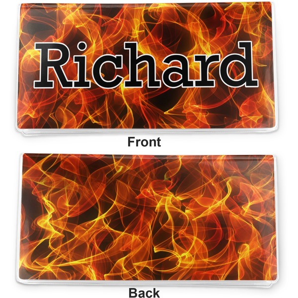 Fire Vinyl Check Book Cover - Front and Back