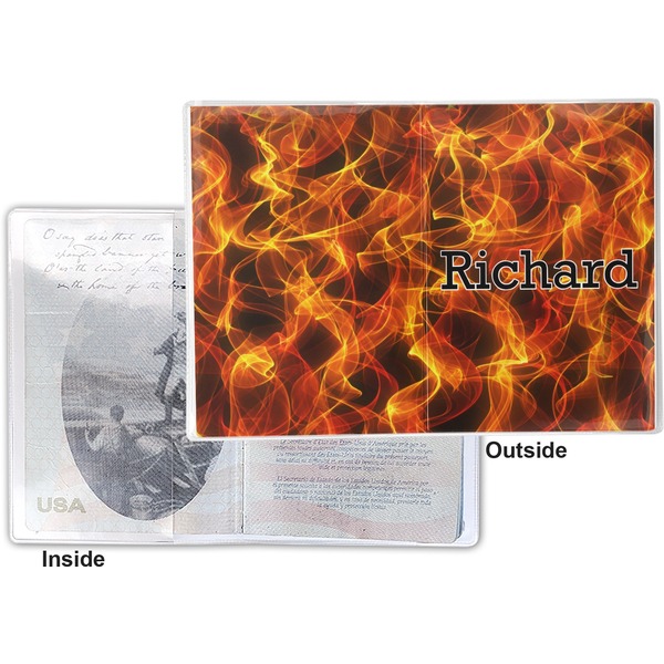 Fire Vinyl Passport Holder - Flat Front and Back