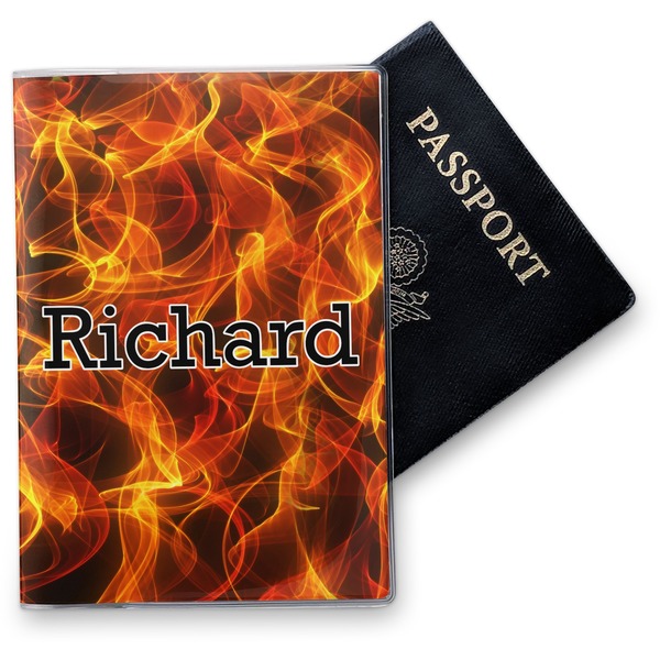 Custom Fire Vinyl Passport Holder (Personalized)