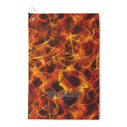 Fire Waffle Weave Golf Towel (Personalized)
