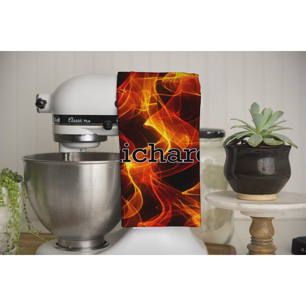 Fire Waffle Weave Towel - Full Color Print - Lifestyle Image