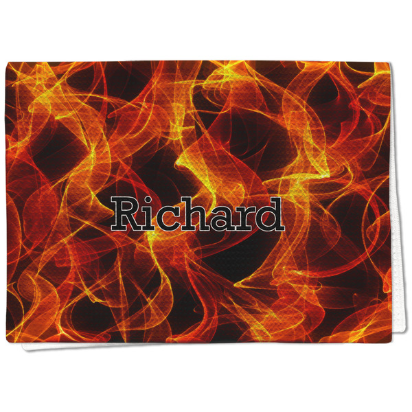 Custom Fire Kitchen Towel - Waffle Weave - Full Color Print (Personalized)