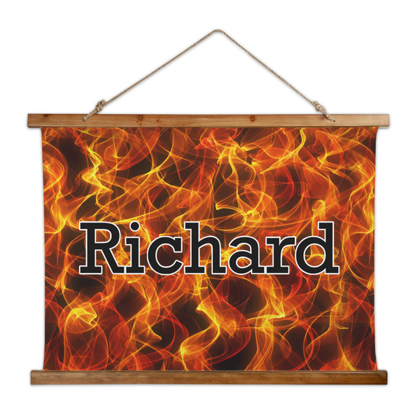 Custom Fire Wall Hanging Tapestry - Wide (Personalized)
