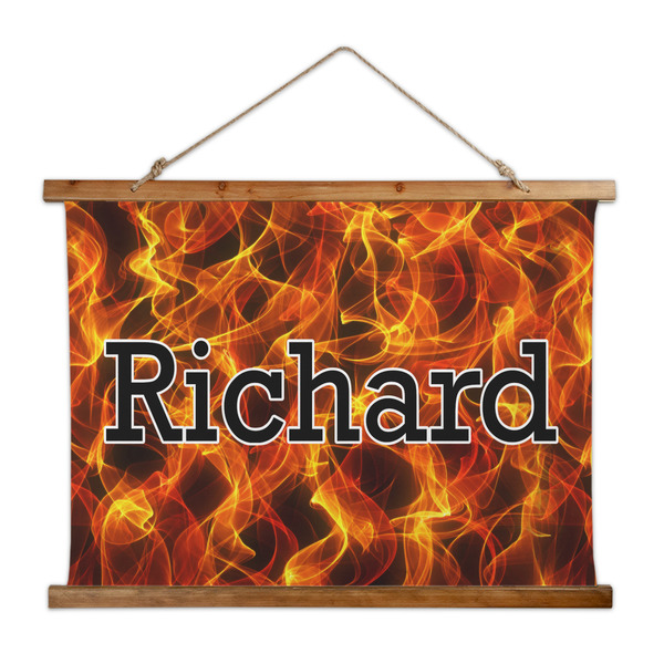 Custom Fire Wall Hanging Tapestry - Wide (Personalized)