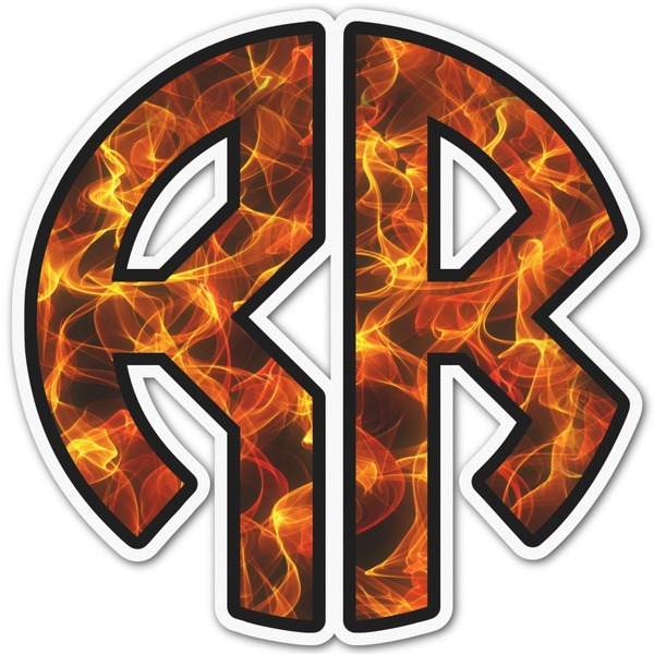 Custom Fire Monogram Decal - Large (Personalized)
