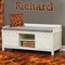 Fire Wall Name Decal Above Storage bench