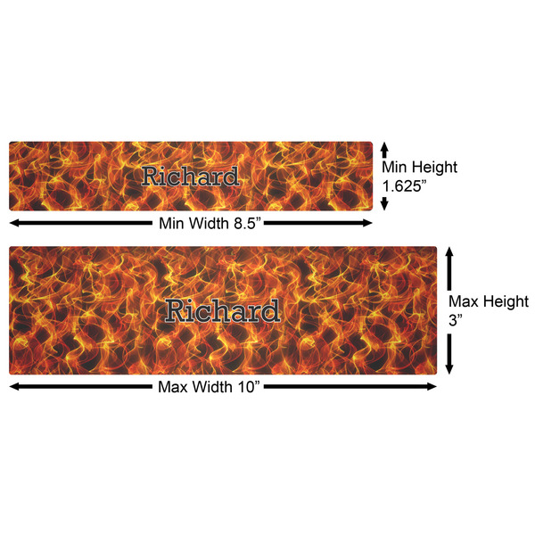 Fire Water Bottle Labels w/ Dimensions