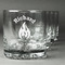 Fire Whiskey Glasses Set of 4 - Engraved Front