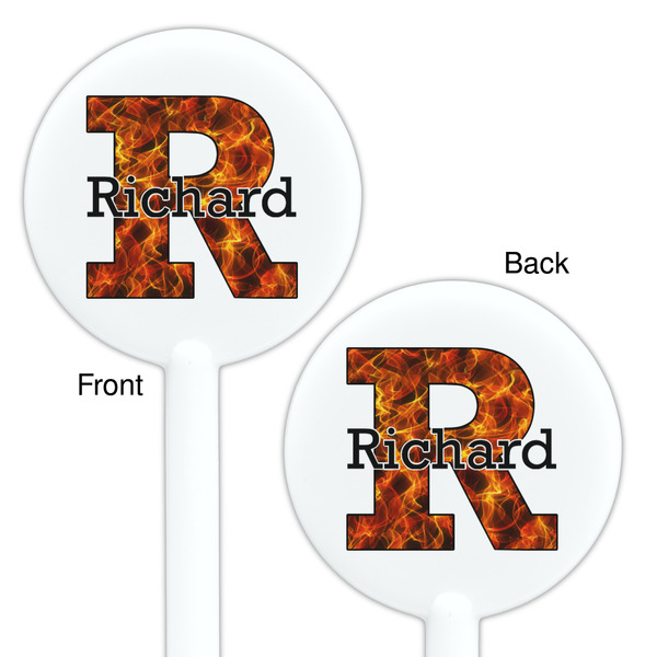 Fire White Plastic 5.5" Stir Stick - Double Sided - Round - Front & Back