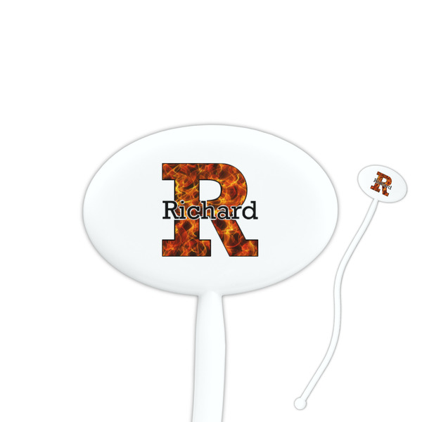 Custom Fire Oval Plastic Stir Sticks (Personalized)