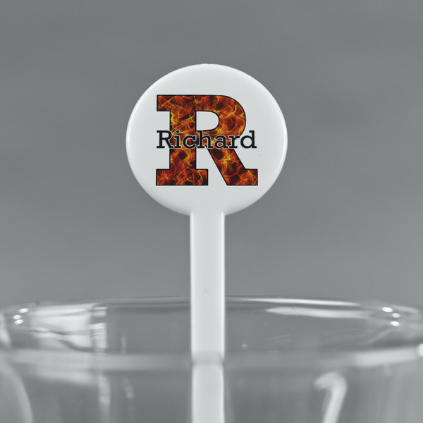 Fire White Plastic 7" Stir Stick - Round - Main