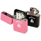 Fire Windproof Lighters - Black & Pink - Open