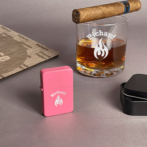 Fire Windproof Lighters - Pink - In Context