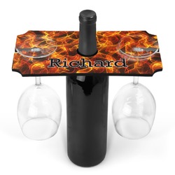 Fire Wine Bottle & Glass Holder (Personalized)