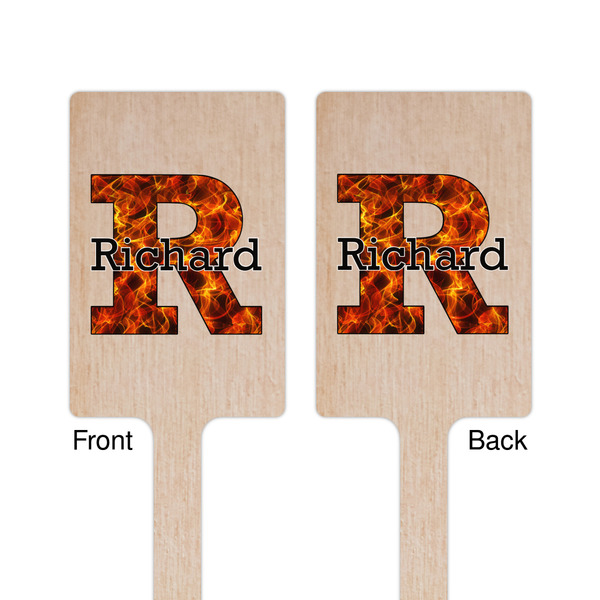 Fire Wooden 6.25" Stir Stick - Rectangular - Double Sided - Front & Back