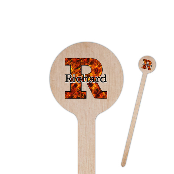 Custom Fire Round Wooden Stir Sticks (Personalized)