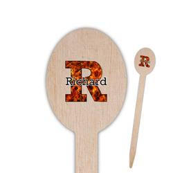 Fire Oval Wooden Food Picks (Personalized)