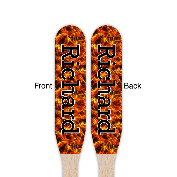 Fire Wooden Food Pick - Paddle - Double Sided - Front & Back