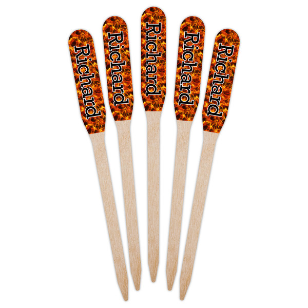 Fire Wooden Food Pick - Paddle - Fan View