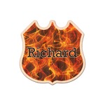 Fire Genuine Maple or Cherry Wood Sticker (Personalized)