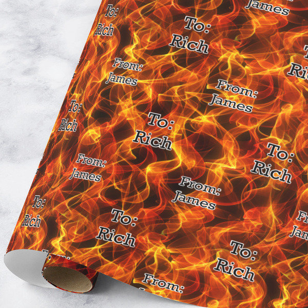 Custom Fire Wrapping Paper Roll - Large (Personalized)
