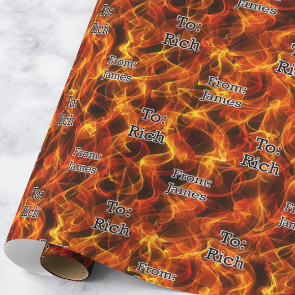 Custom Fire Wrapping Paper Roll - Large - Matte (Personalized)