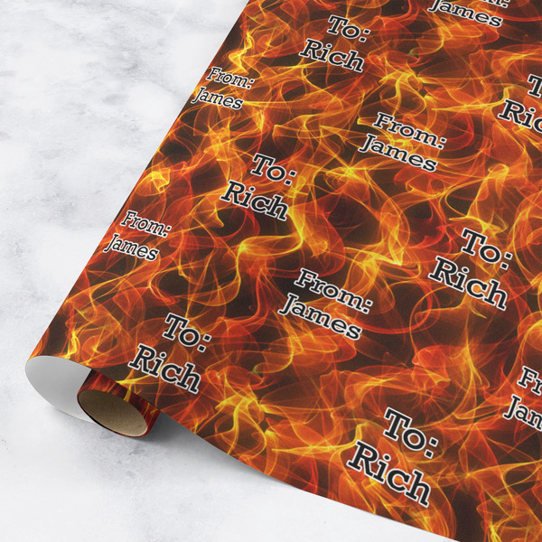 Custom Fire Wrapping Paper Roll - Medium - Matte (Personalized)