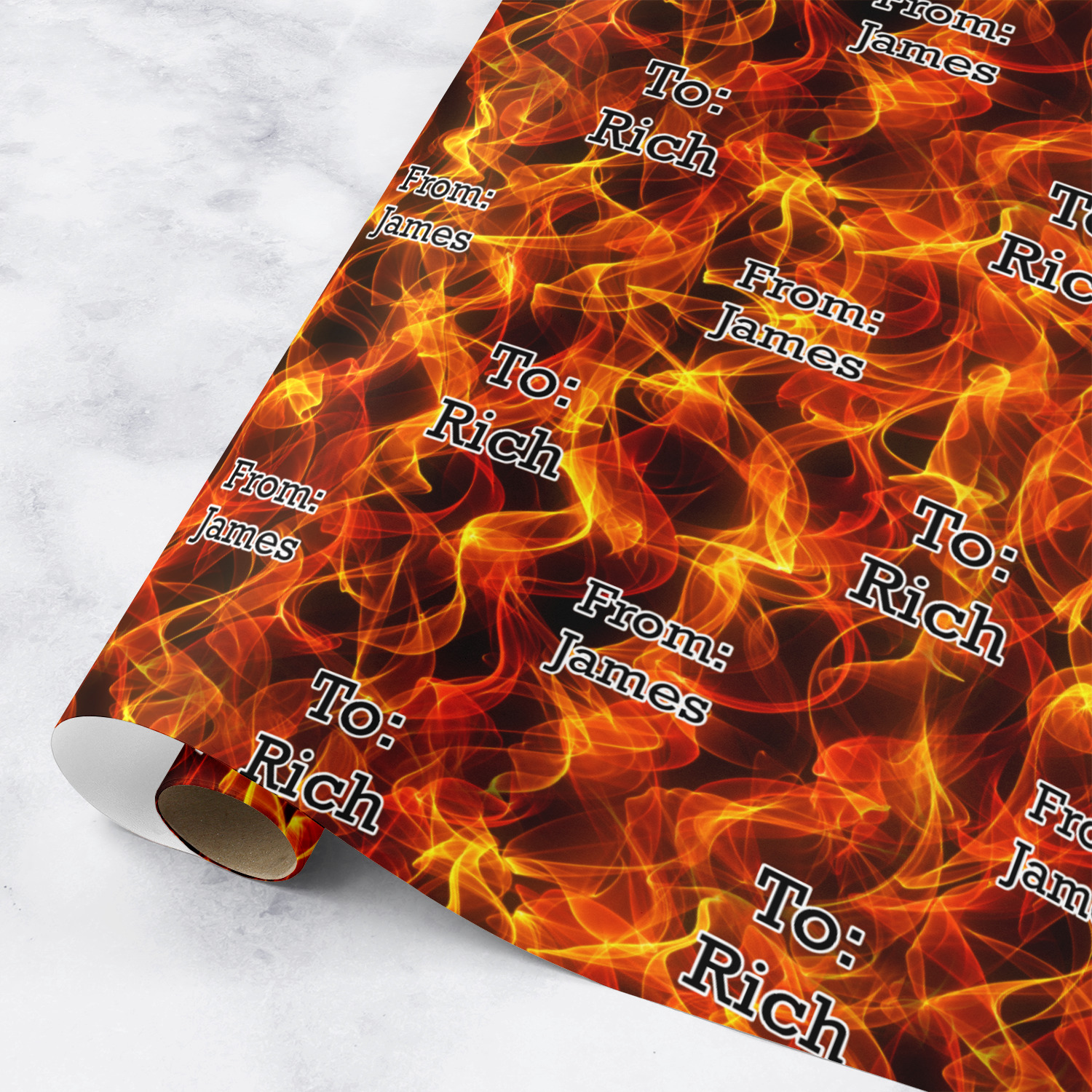 Fire Wrapping Paper Roll Small (Personalized) YouCustomizeIt