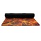 Fire Yoga Mat Rolled up Black Rubber Backing