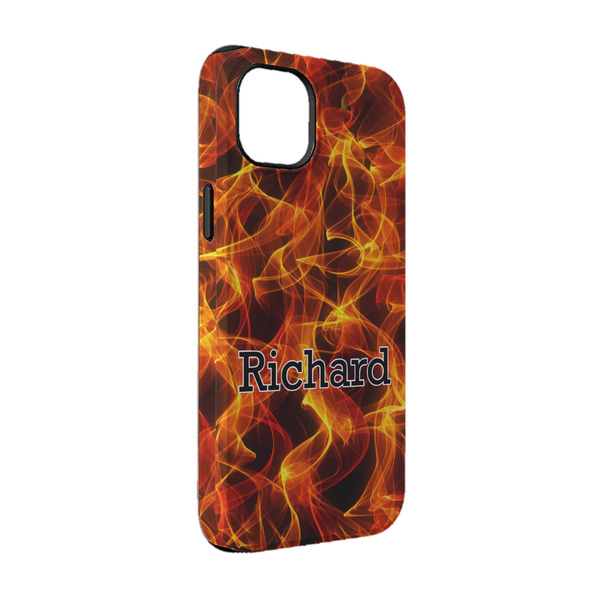 Custom Fire iPhone Case - Rubber Lined - iPhone 14 Pro (Personalized)