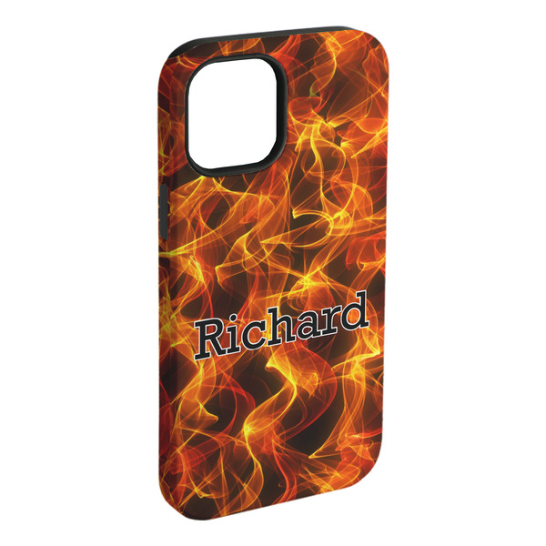 Custom Fire iPhone Case - Rubber Lined - iPhone 15 Plus (Personalized)