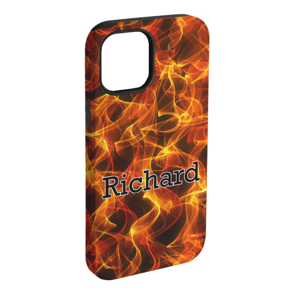 Custom Fire iPhone Case - Rubber Lined - iPhone 15 Pro Max (Personalized)