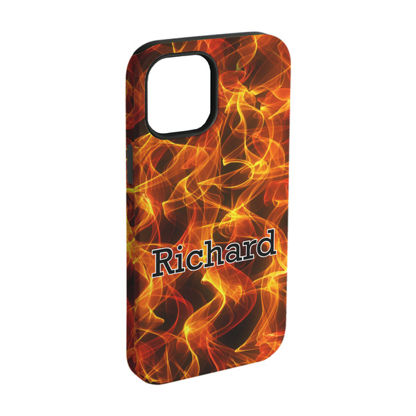 Custom Fire iPhone Case - Rubber Lined - iPhone 15 Pro (Personalized)
