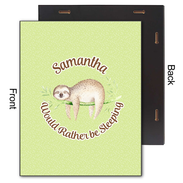 Sloth 11x14 Wood Print - Front & Back View