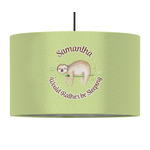 Sloth 12" Drum Pendant Lamp - Fabric (Personalized)