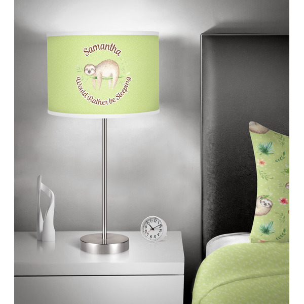 Sloth 13 inch drum lamp shade - in room